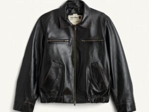 کاپشن چرم مشکی