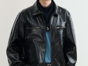 کاپشن چرم مشکی